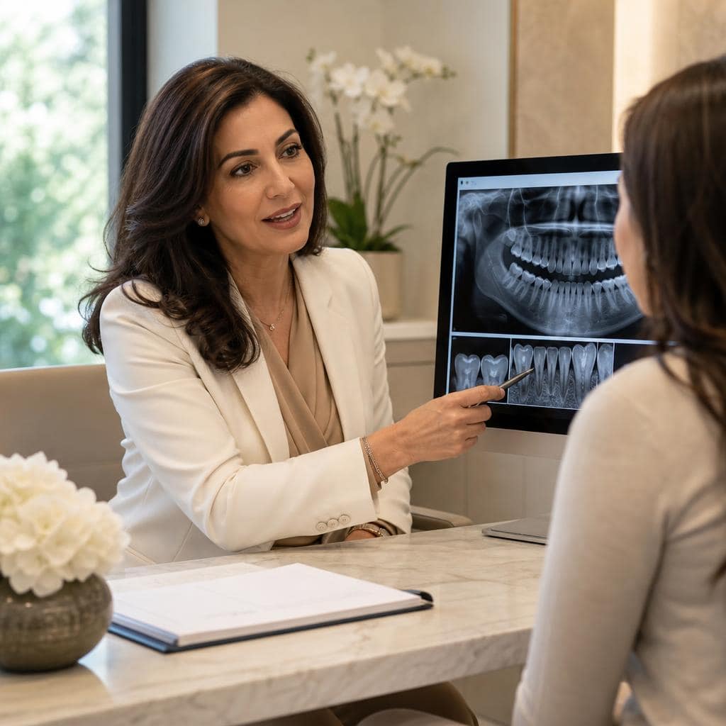 Dr. Shermineh Zadeh discussing a personalized preventive dental care plan in Encino